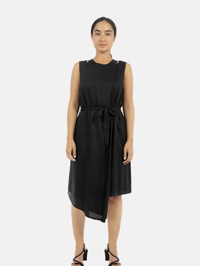 1 People Funchal Asymmetric Wrap Dress Black product