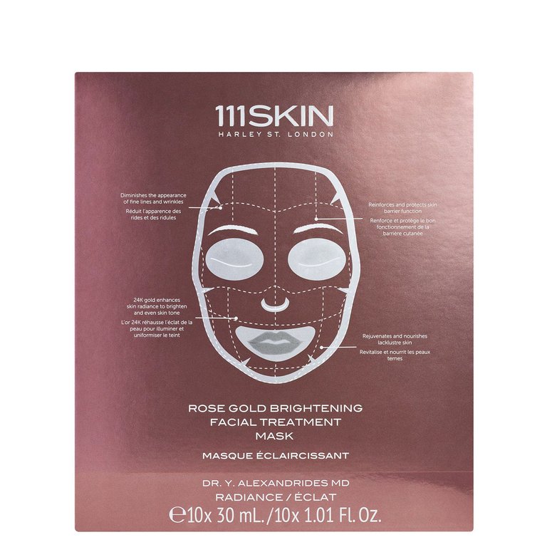 Rose Gold Brightening Facial Treatment Mask Box - Pack Of 10