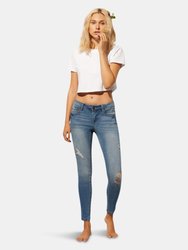 1822 Denim Women's Classic Re:Denim Mid-Rise Skinny Jeans - Blue