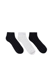 Ankle Socks - 2 Black and 1 White