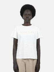 Lima LIM - Embroidered T-Shirt - Silica