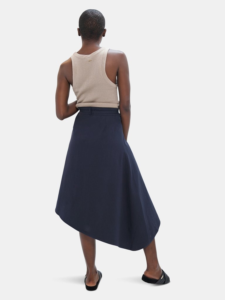 Mallorca Organic Cotton Twill Asymmetric Skirt