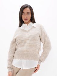 Nagano - Wool V-Neck Sweater - Sand Marl