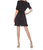 Cinched Sleeve Woodland Ditsy Wrap Dress In Black Cherry