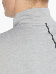Anatomic Quarter Zip Activewear Top - Light Grey Spacedye
