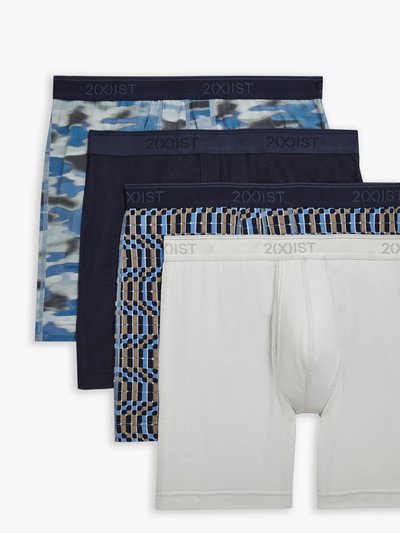 2(X)IST Cotton Stretch 6" Boxer Brief 3+1 Bonus Pack - Hazy Camo/Navy Blazer/ Reptile Geo/Dawn Blue product