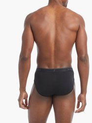 Cotton Stretch No-Show Brief 3-Pack - Black Beauty/Castleock/Colorblock