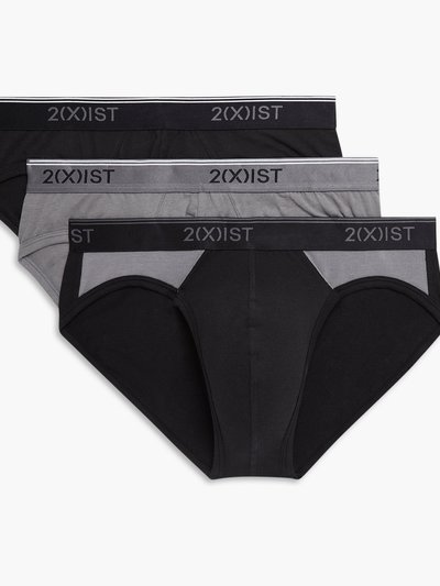 2(X)IST Cotton Stretch No-Show Brief 3-Pack - Black Beauty/Castleock/Colorblock product