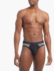 Cotton Stretch No-Show Brief 3-Pack - Black Beauty/Castleock/Colorblock