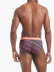 Cotton Stretch No-Show Brief 3-Pack - Dark Blue/Circle Geo/Coral Chic