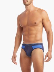 Cotton Stretch No-Show Brief 3-Pack - Dazzling Blue/Eclipse/Colorblock