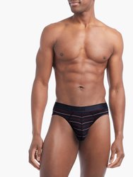 Cotton Stretch No Show Brief 3+1 Bonus Pack - Watercolor Tile/Navy Blazer/Bittersweet/Yd Stripe