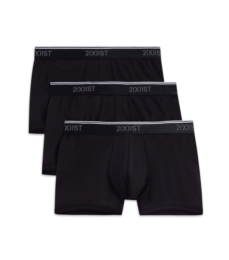 Cotton Stretch No-Show Trunk 3-Pack - Black - Black