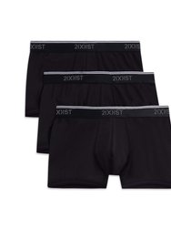 Cotton Stretch No-Show Trunk 3-Pack - Black - Black