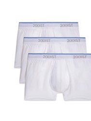 Cotton Stretch No-Show Trunk 3-Pack - White - White