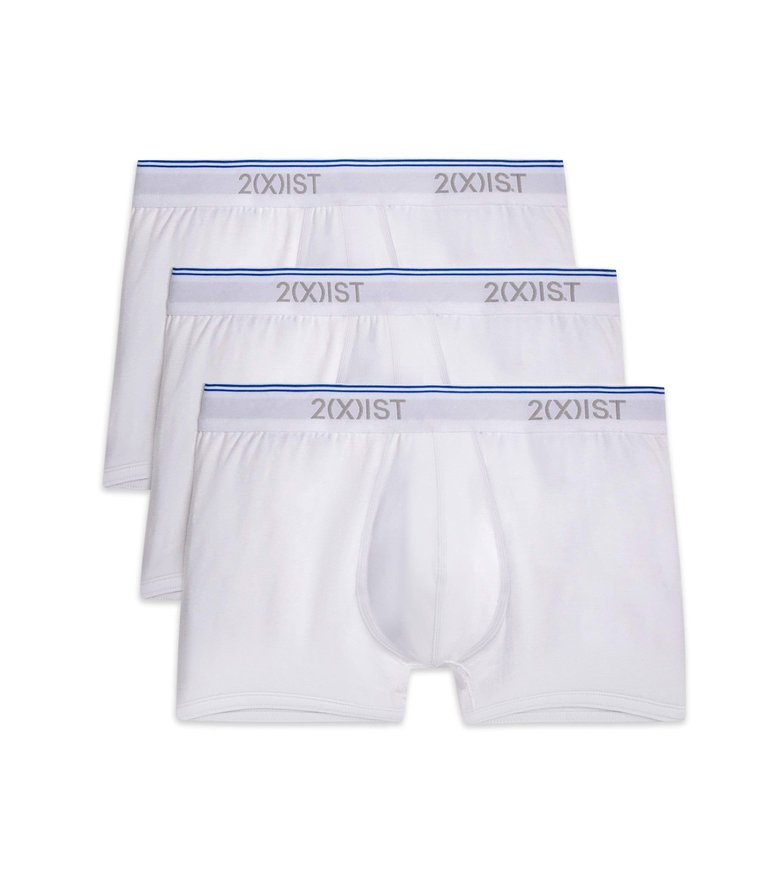 Cotton Stretch No-Show Trunk 3-Pack - White - White