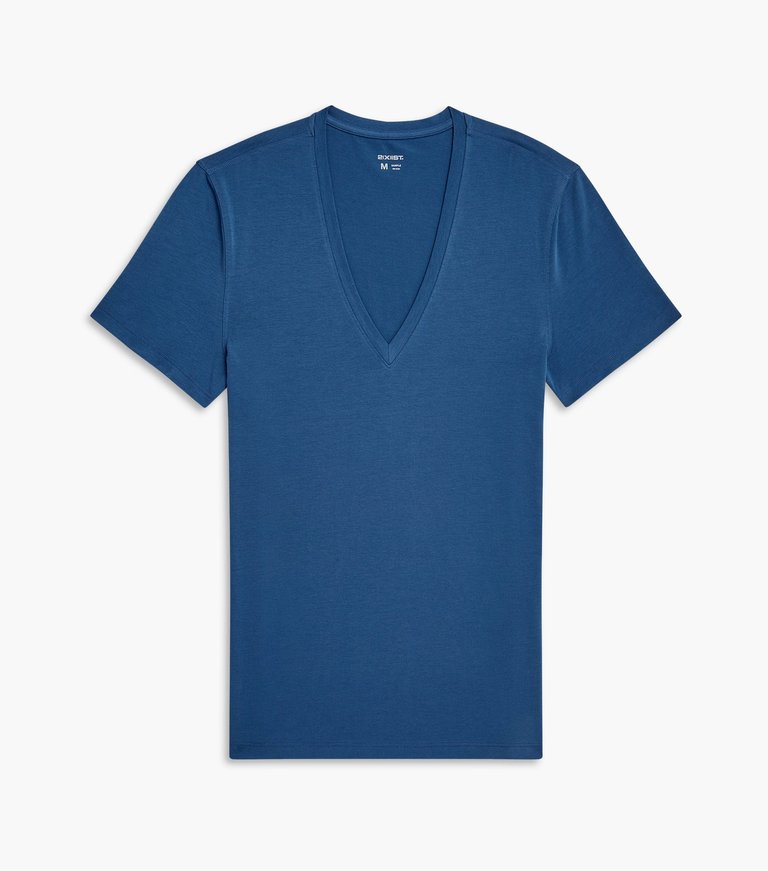 Dream | Deep V-Neck T-Shirt - Dark Blue - Dark Blue