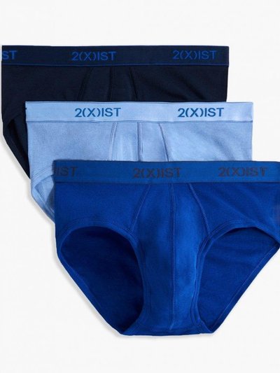 2(X)IST Essential Cotton Contour Pouch Brief 3-Pack - Navy/Cobalt/Porcelain product