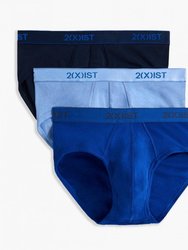 Essential Cotton Contour Pouch Brief 3-Pack - Navy/Cobalt/Porcelain - Navy/Cobalt/Porcelain