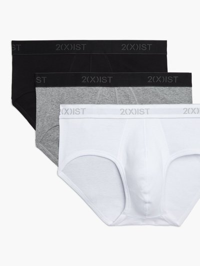 2(X)IST Essential Cotton Contour Pouch Brief 3-Pack - Wht/Blk/Hgy product