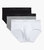 Essential Cotton Contour Pouch Brief 3-Pack - Wht/Blk/Hgy - Wht/Blk/Hgy