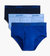 Essential Cotton Fly Front Brief 3-Pack - Navy/Cobalt/Porcelain - Navy/Cobalt/Porcelain
