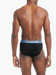 Essential Cotton No-Show Brief 3-Pack - Black Aruba Blue/Black Blue Bell/Black Peach Pie