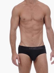 Essential Cotton No-Show Brief 3-Pack - Black