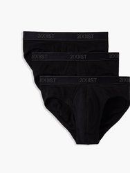 Essential Cotton No-Show Brief 3-Pack - Black - Black