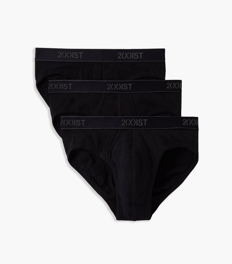 Essential Cotton No-Show Brief 3-Pack - Black - Black