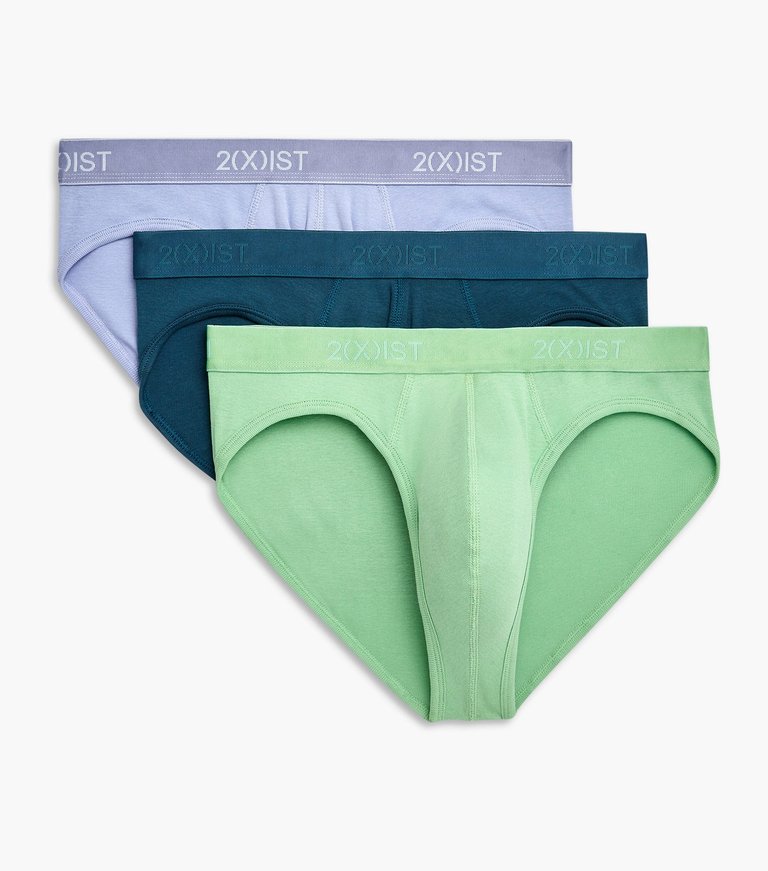 Essential Cotton No-Show Brief 3-Pack - Purple Impression/Absinthe Green/Submerged - Purple Impression/Absinthe Green/Submerged