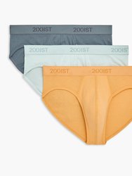 Essential Cotton No-Show Brief 3-Pack - Buff Orange/Surf Spray/Stormy Weather_97604