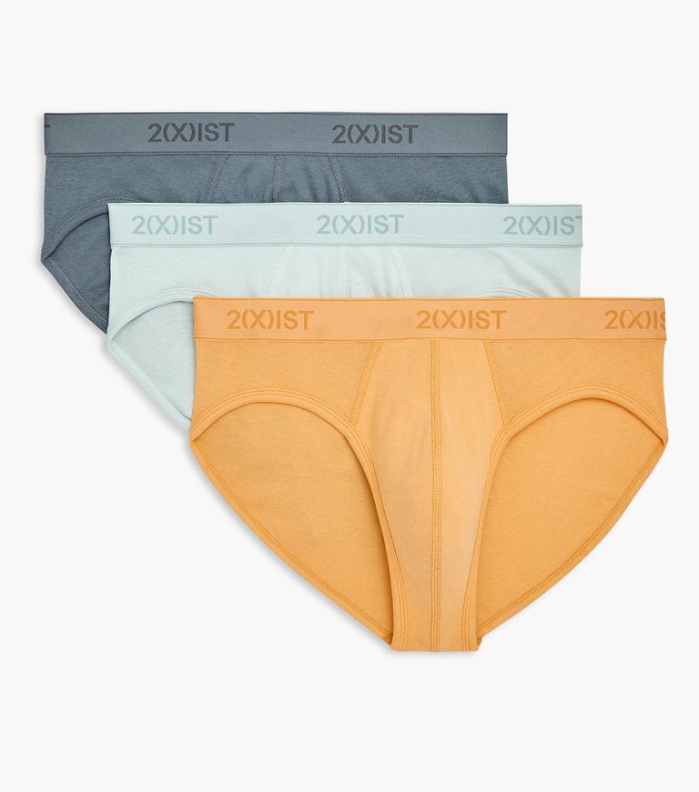 Essential Cotton No-Show Brief 3-Pack - Buff Orange/Surf Spray/Stormy Weather_97604