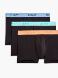 Essential Cotton No-Show Trunk 3-Pack - Black Aruba Blue/Black Blue Bell/Black Peach Pie - Black Aruba Blue/Black Blue Bell/Black Peach Pie