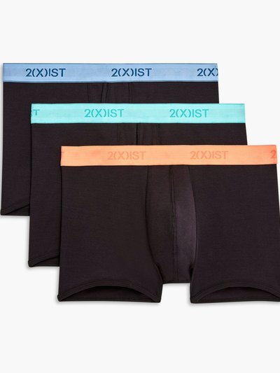 2(X)IST Essential Cotton No-Show Trunk 3-Pack - Black Aruba Blue/Black Blue Bell/Black Peach Pie product