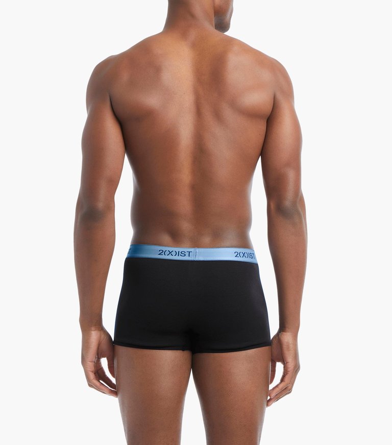 Essential Cotton No-Show Trunk 3-Pack - Black Aruba Blue/Black Blue Bell/Black Peach Pie