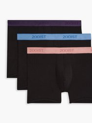 Essential Cotton No-Show Trunk 3-Pack - Blk With Tattoo/Blk With Top O Morn/Blk With Pressed Rose - Blk with Tattoo/Blk with Top O Morn/Blk with Pressed Rose