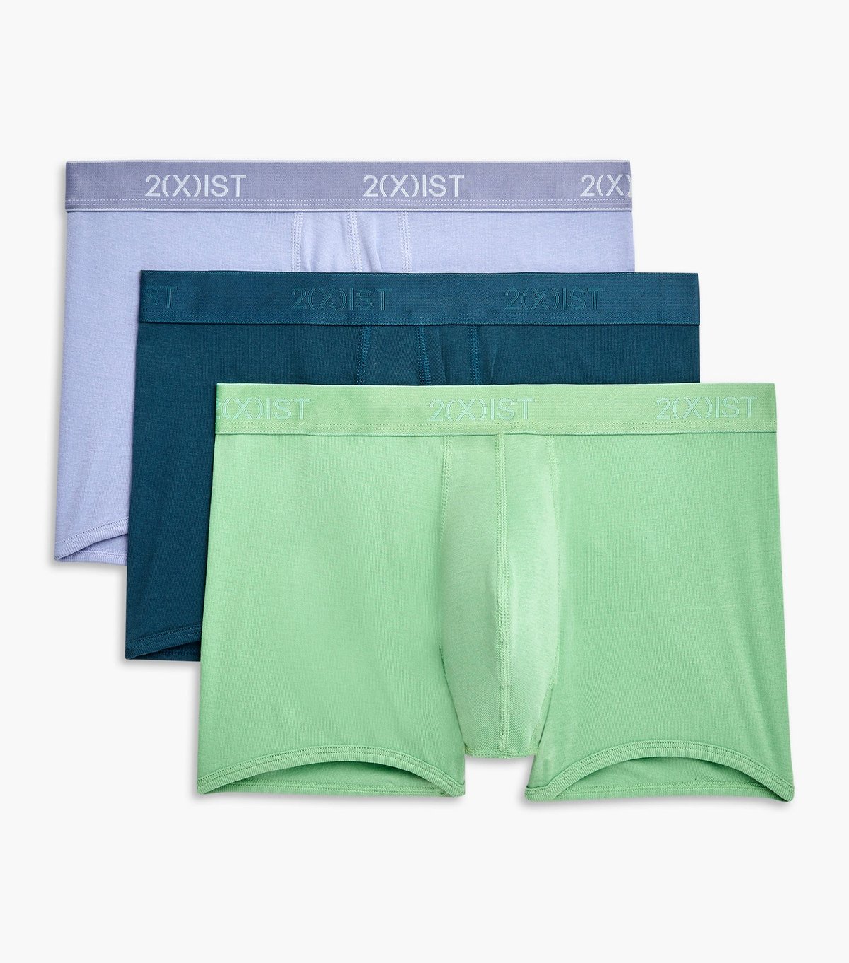 2xist Essential Cotton 3-Pack Thong Purple/Green/Submerged