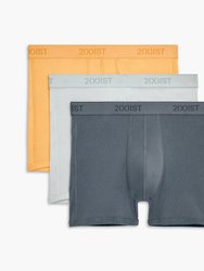 Essential Cotton No-Show Trunk 3-Pack - Buff Orange/Surf Spray/Stormy weather