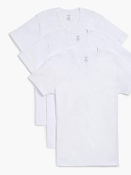 Essential Cotton V-Neck T-Shirt 3-Pack - White