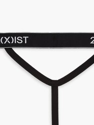 Essential Cotton Y-Back Thong 3-Pack - Blk With Tattoo/Blk With Top O Morn/Blk With Pressed Rose