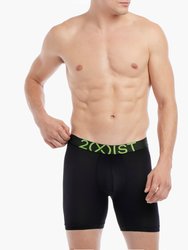Lightning 6" Boxer Brief - Black Beauty With Jasmine Green - Black Beauty With Jasmine Green