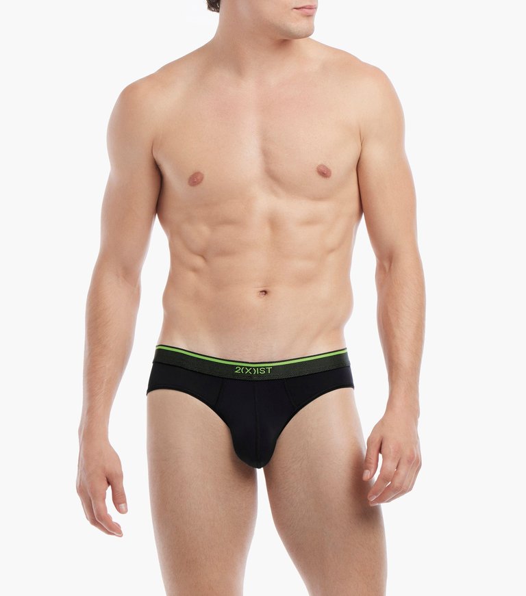 Lightning | Low-Rise Brief - Black Beauty W/Jasmine Green