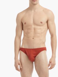 Modal Rib Hip Bikini Brief - Baked Clay - Baked Clay