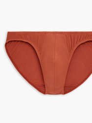 Modal Rib Hip Bikini Brief - Baked Clay