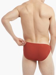 Modal Rib Hip Bikini Brief - Baked Clay