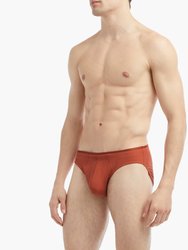 Modal Rib Low-Rise Brief - Baked Clay