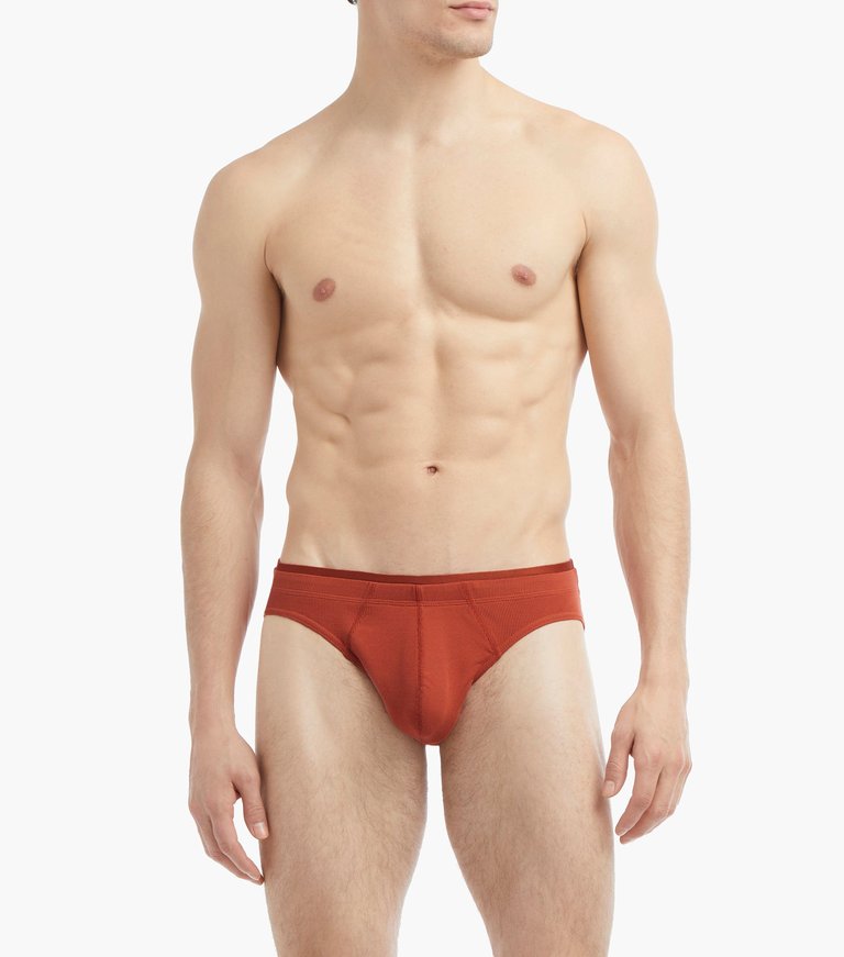 Modal Rib Low-Rise Brief - Baked Clay - Baked Clay