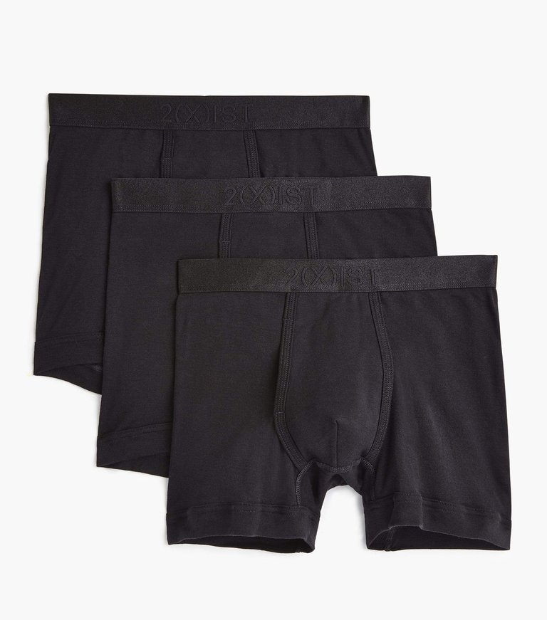 Pima Cotton Boxer Brief (3-Pack) - Black - Black