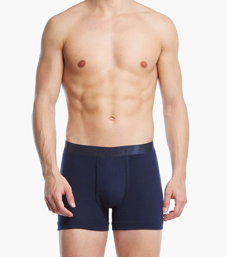 Pima Cotton Boxer Brief - Navy Blazer